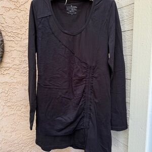 Neon Buddha Black Ruched Long Sleeve Tunic